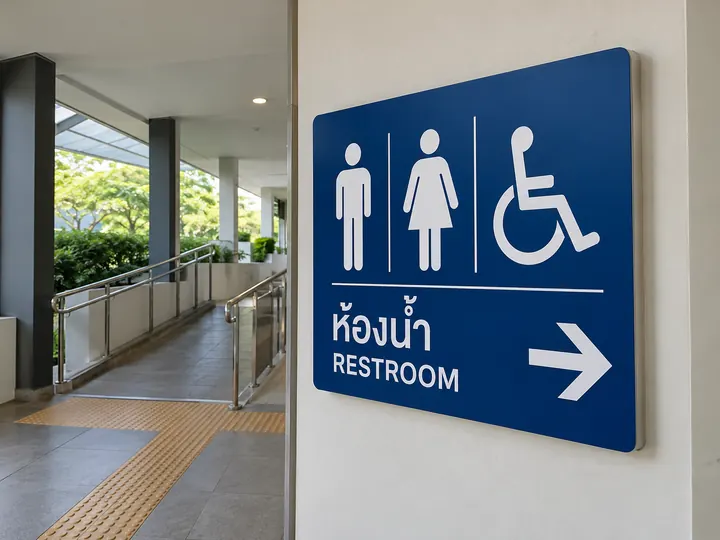 ภาพตัวอย่างลักษณะงาน: ป้ายห้องน้ำและสิ่งอำนวยความสะดวก