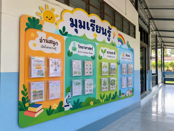ภาพตัวอย่างลักษณะงาน: บอร์ดความรู้และประชาสัมพันธ์โรงเรียน